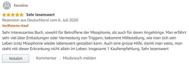 Rezension Amazon - zufriedener Leser